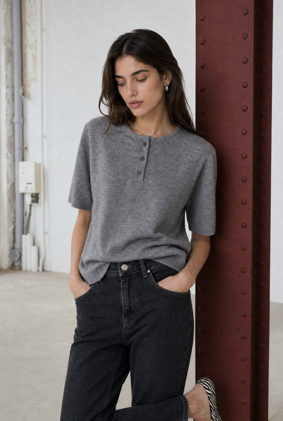 Moon unifarbenes Stricktop