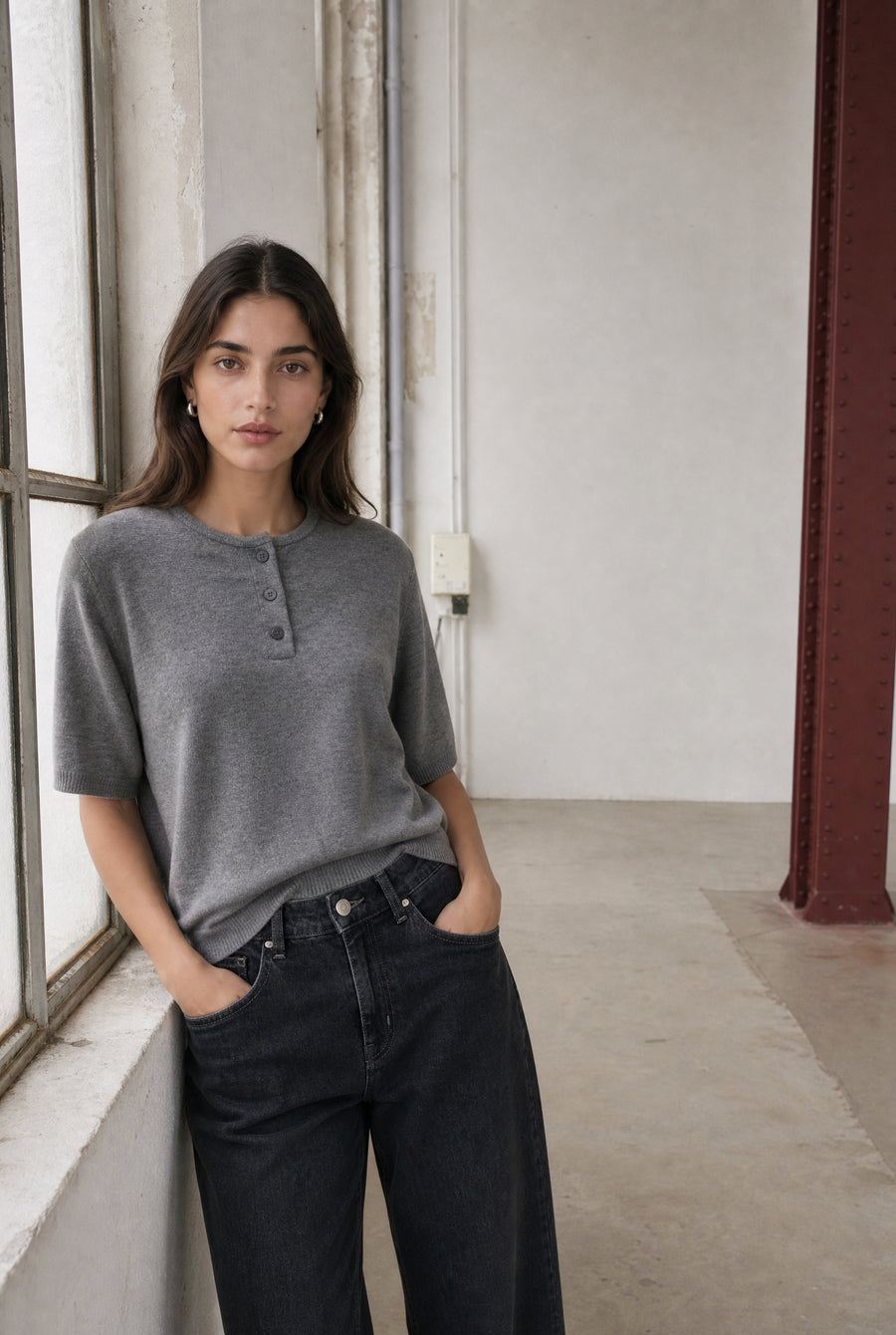 Moon unifarbenes Stricktop