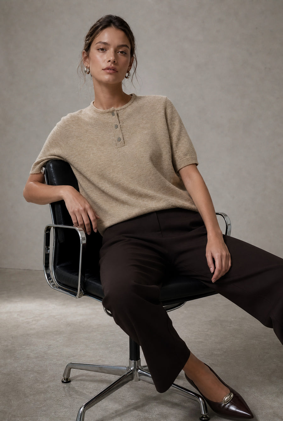 Moon unifarbenes Stricktop