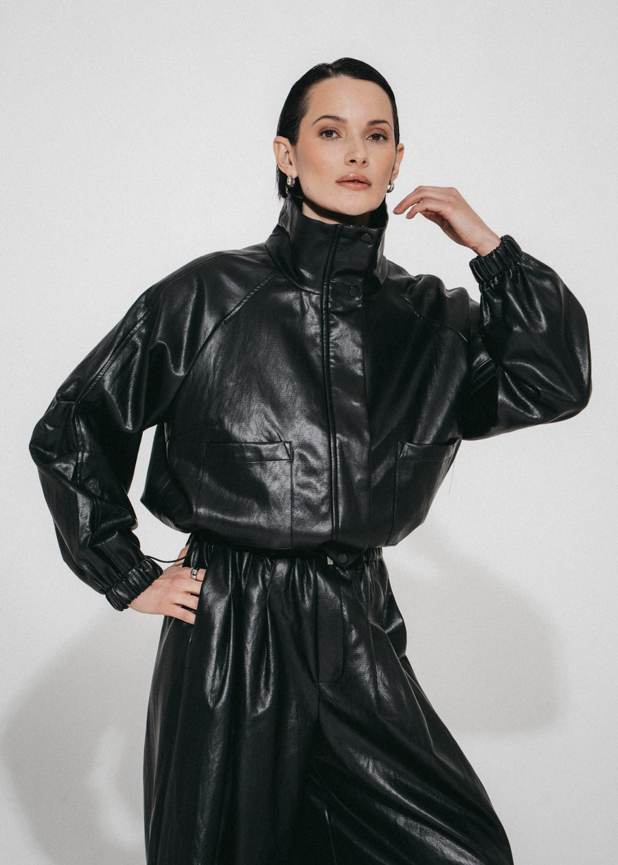 Nerina eco leather bomber jacket