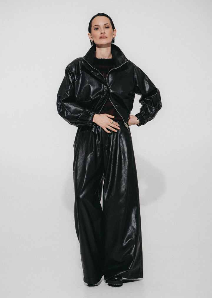 Nerina eco leather bomber jacket