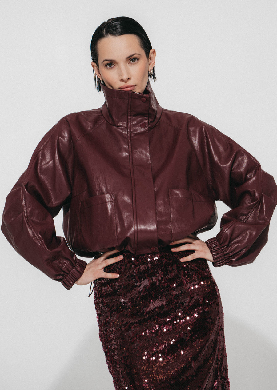 Nerina eco leather bomber jacket