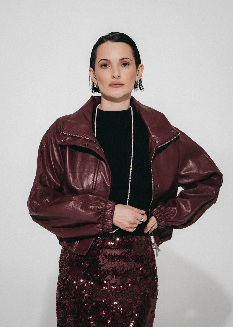 Nerina eco leather bomber jacket