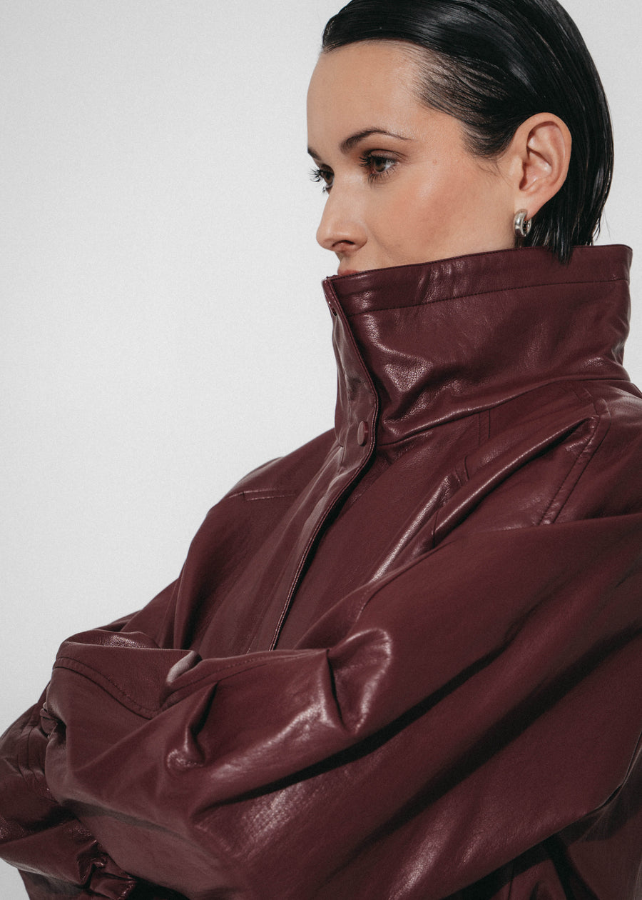 Nerina eco leather bomber jacket