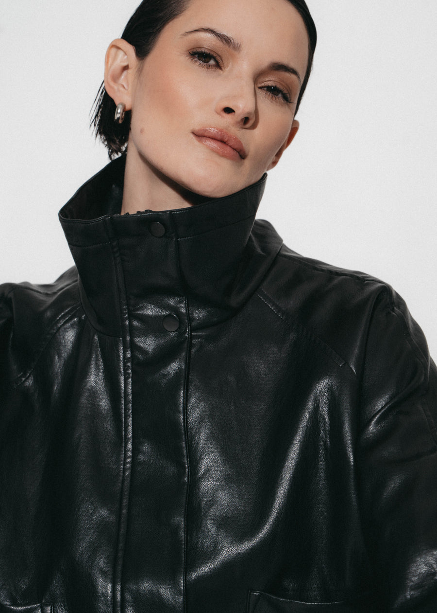 Nerina eco leather bomber jacket