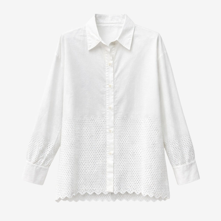 Noa embroidered cotton blouse | White