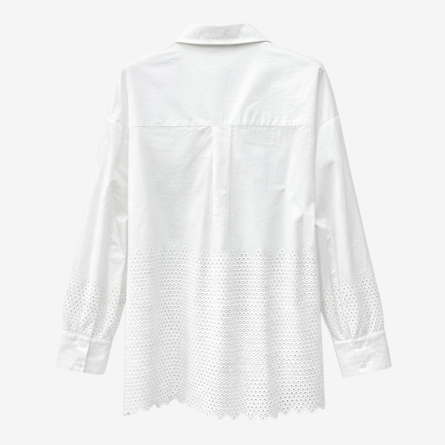 Noa embroidered cotton blouse | White