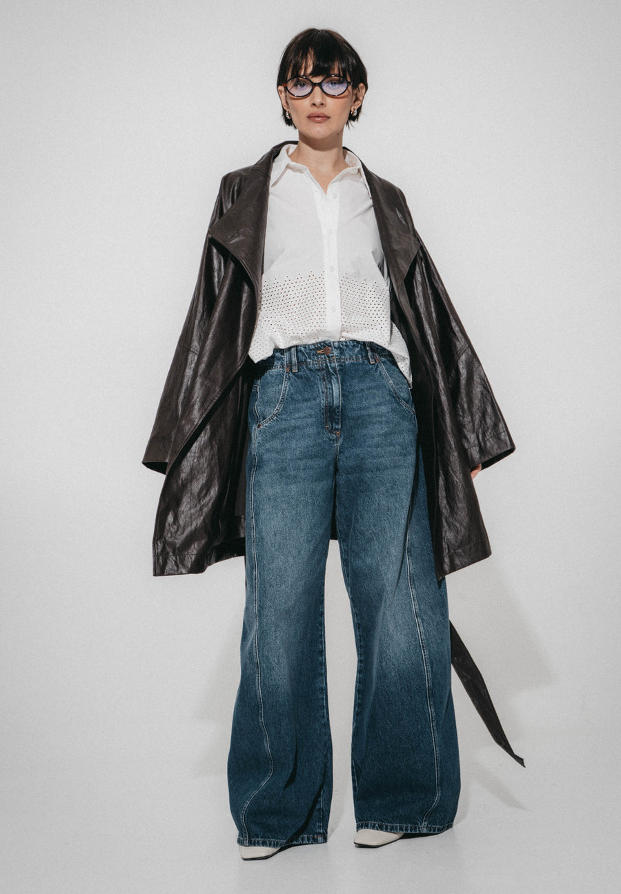 Noir eco leather coat