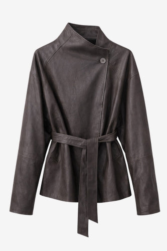 Noir eco leather coat
