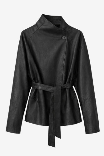 Noir eco leather coat
