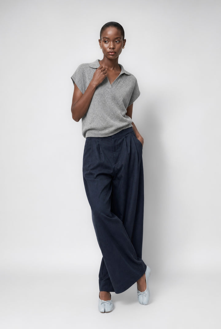 Harlow cotton fancy  pants | Navy