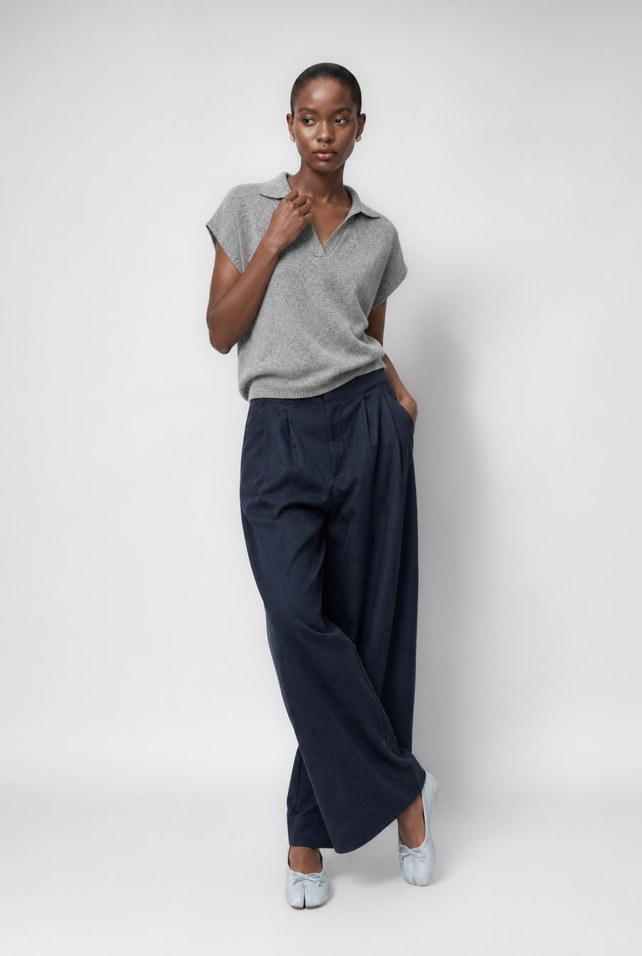 Harlow cotton fancy  pants | Navy