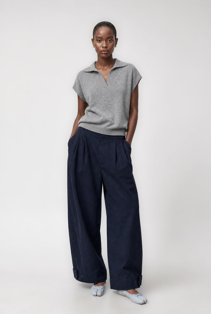 Harlow cotton fancy  pants | Navy