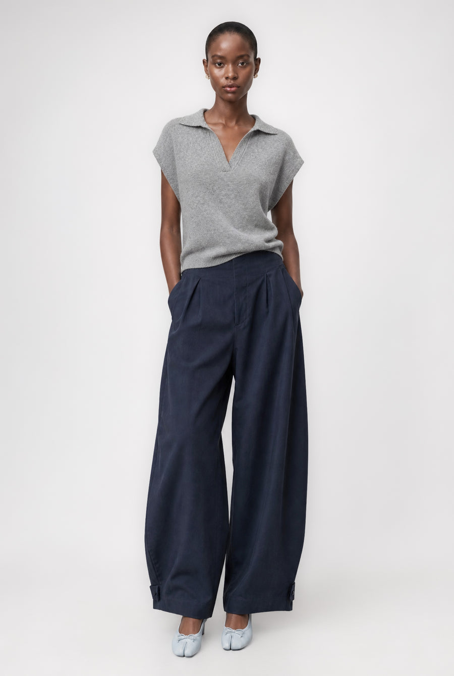 Harlow cotton fancy  pants | Navy