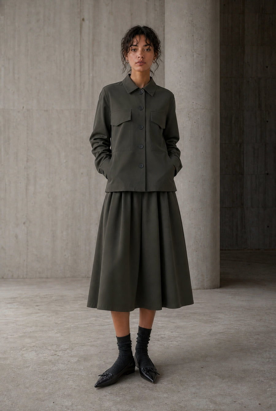 Raika skirt technical jersey | Army