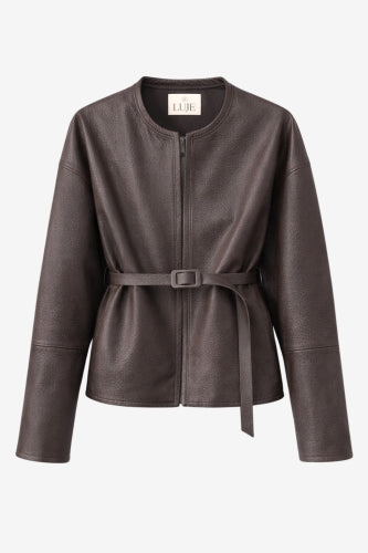 Rox eco leather  jacket | Dark Brown