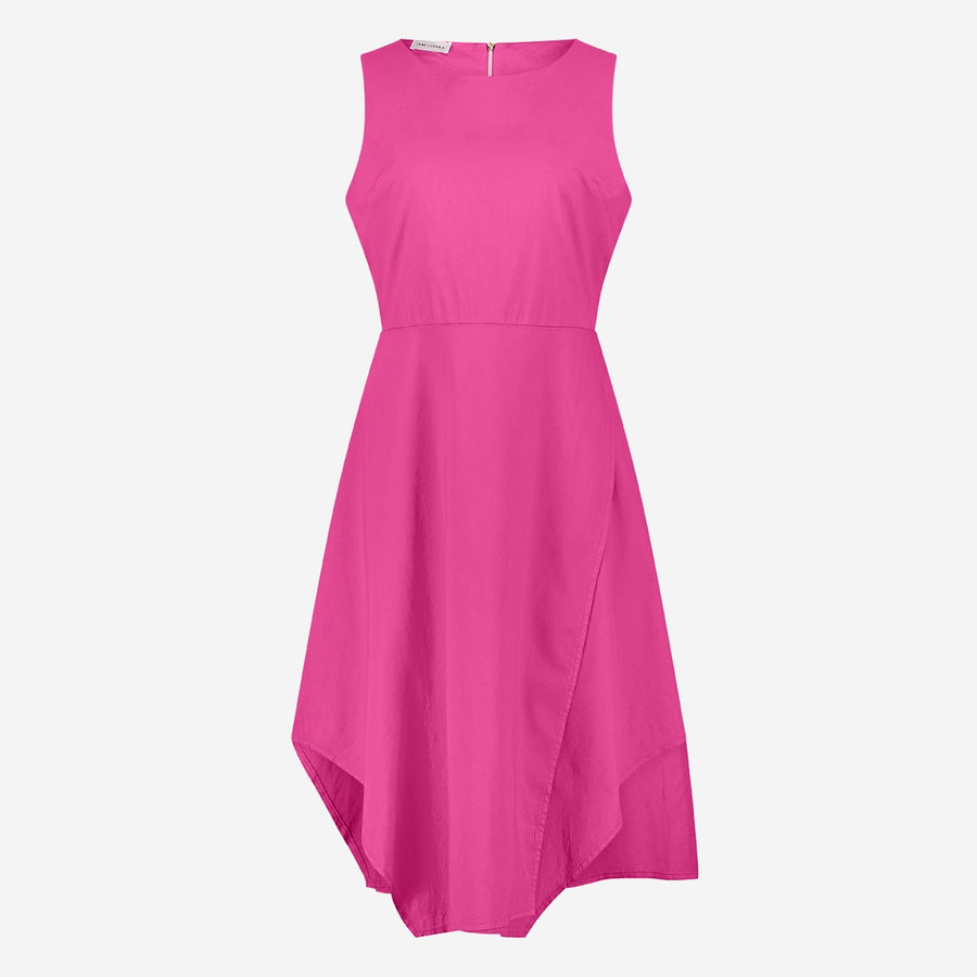 Cotton dress T549 | Fuxia