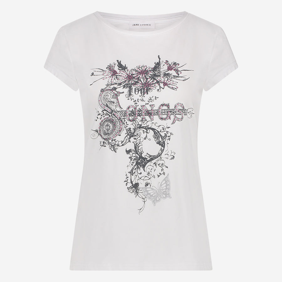 T-shirt print cotton | White