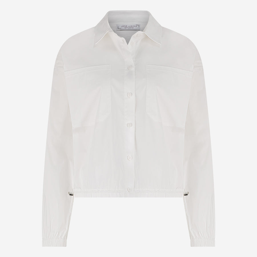 Aneta cotton poplin blouse | White