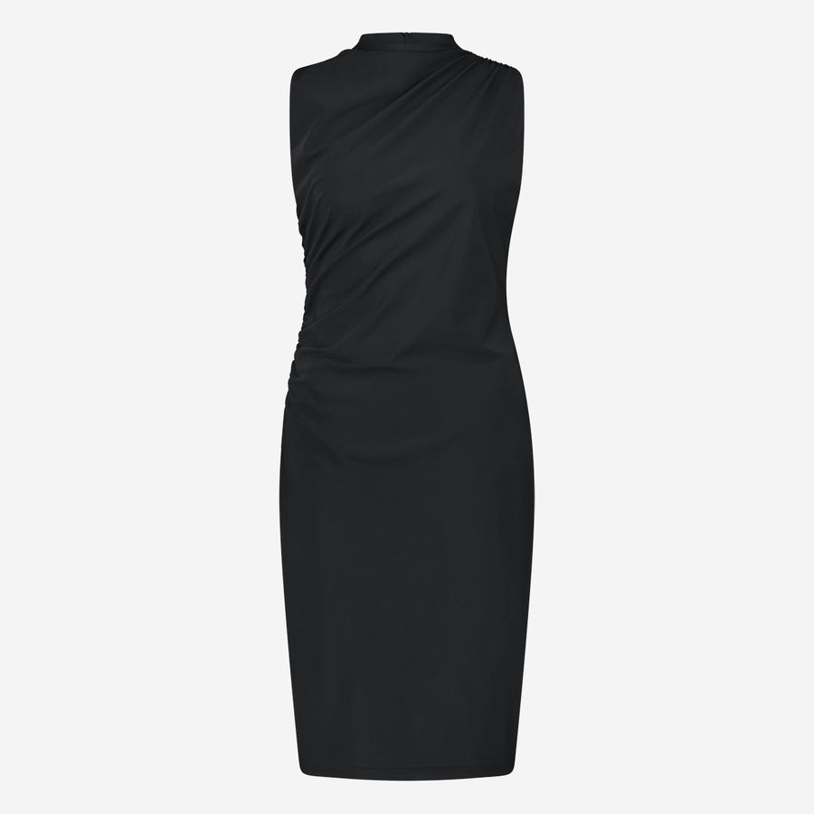 Verena stretch technical jersey dress | Black
