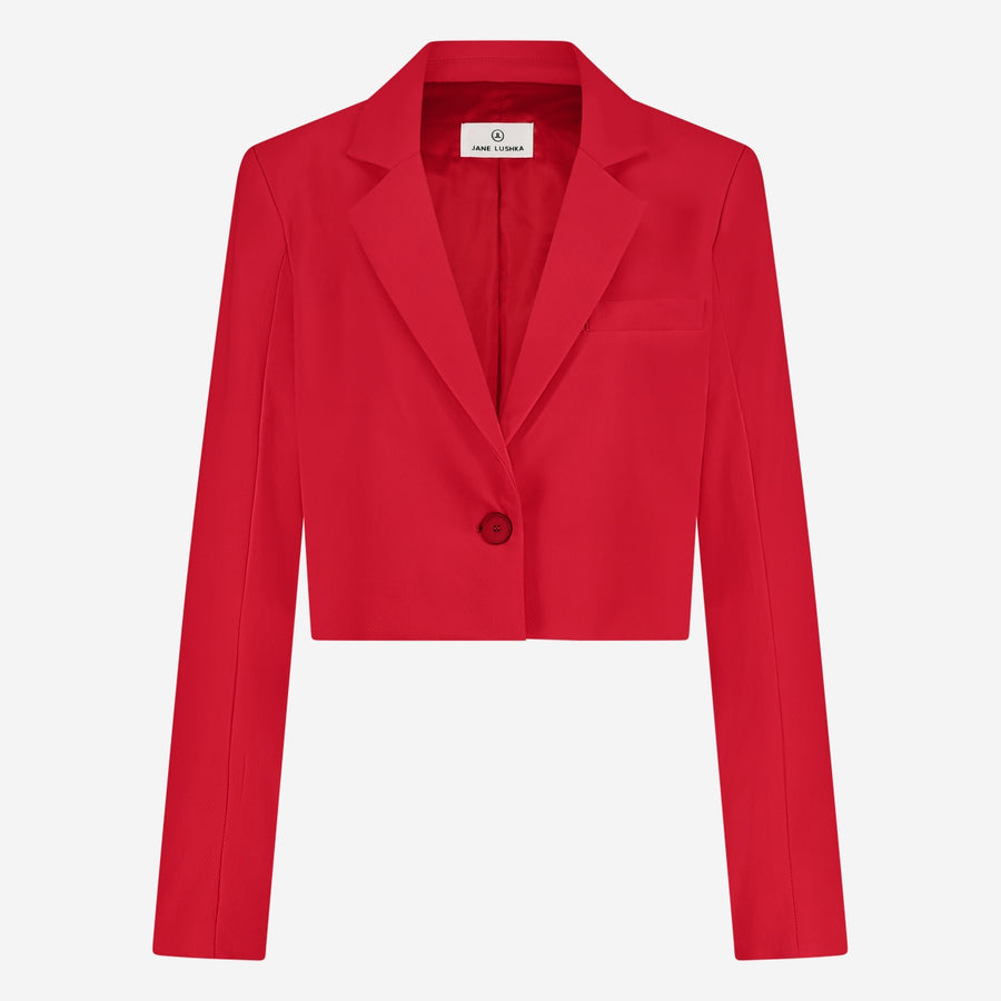 Estele structure technical jersey blazer | Red