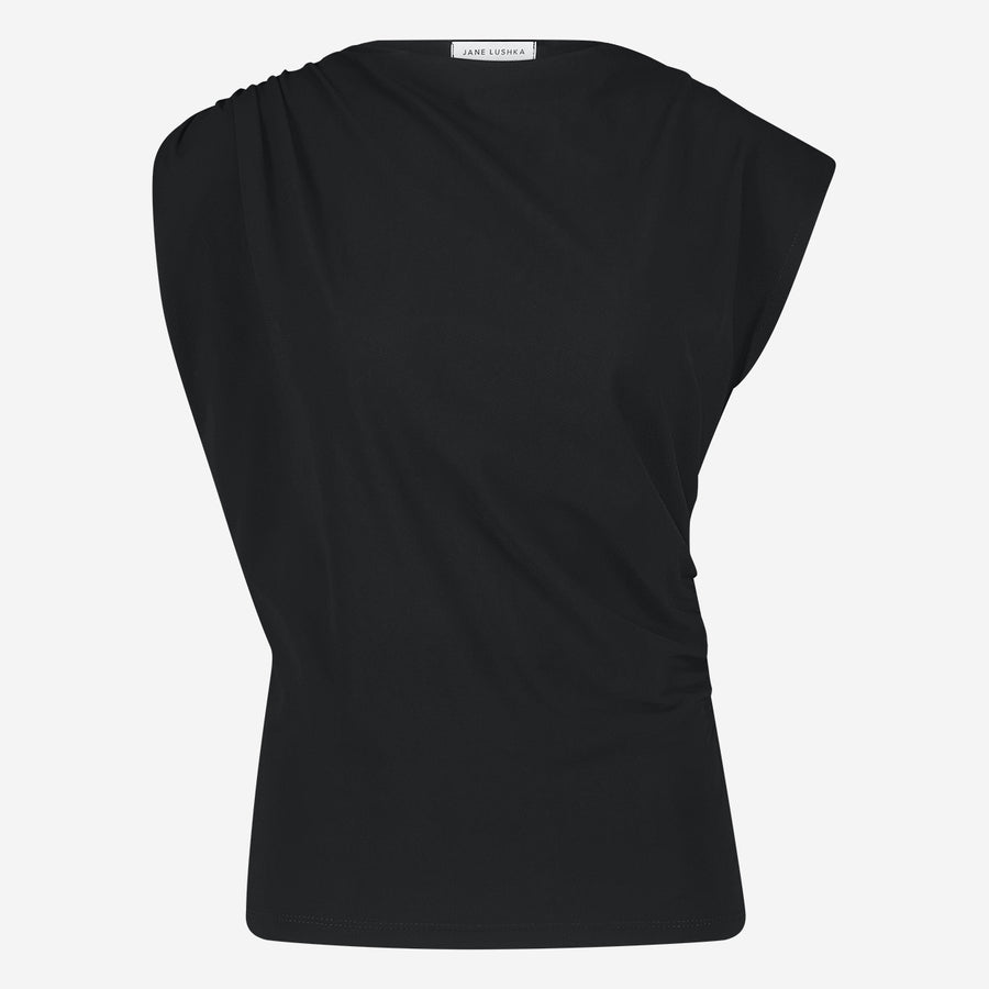 Nelly stretch technical jersey top | Black