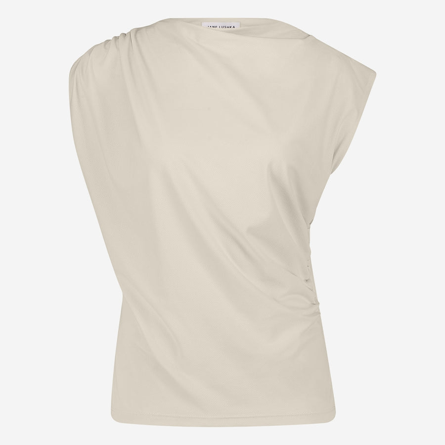 Nelly stretch technical jersey top | Light Sand