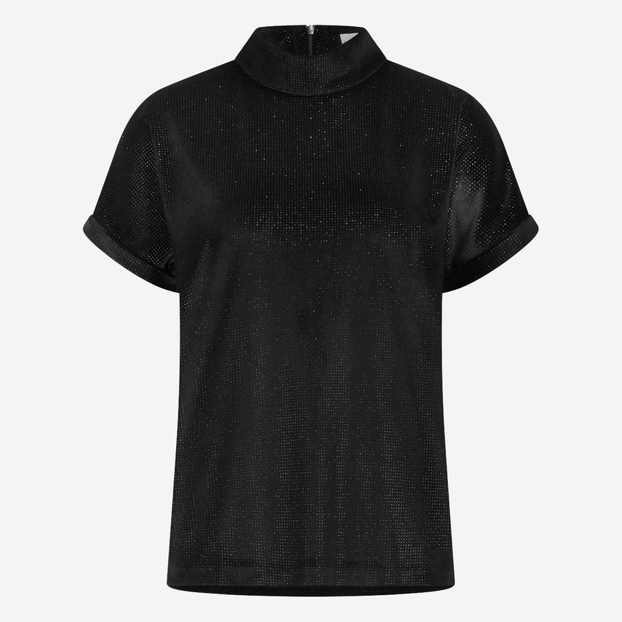 Rayan velvet top | Black shiny