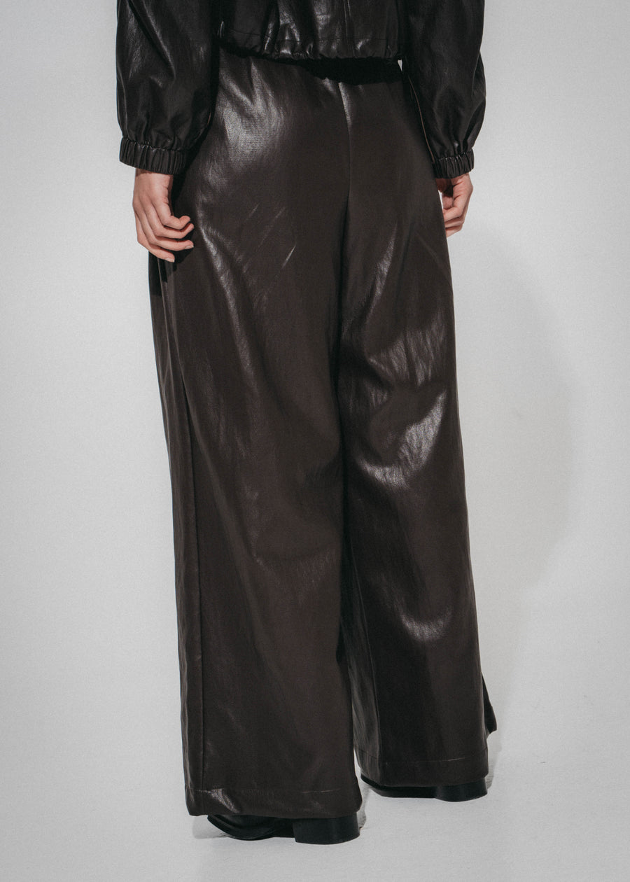 Sienna eco leather wide-leg  pants