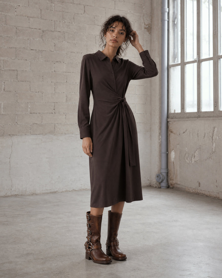 Trydi dress technical jersey | Chocolate