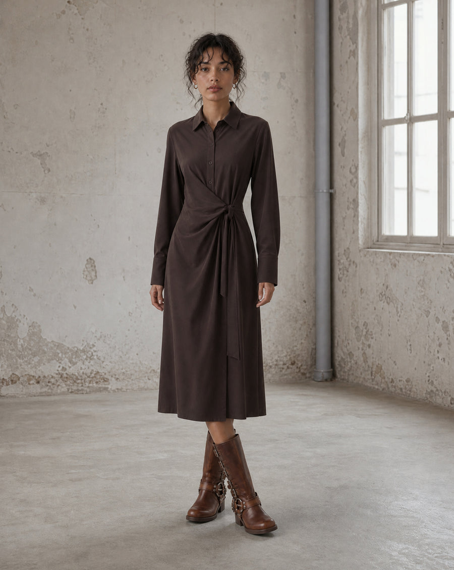 Trydi dress technical jersey | Chocolate