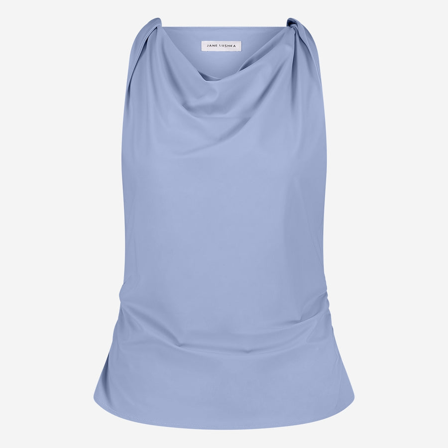 Marika stretch technical jersey top | Mid Blue