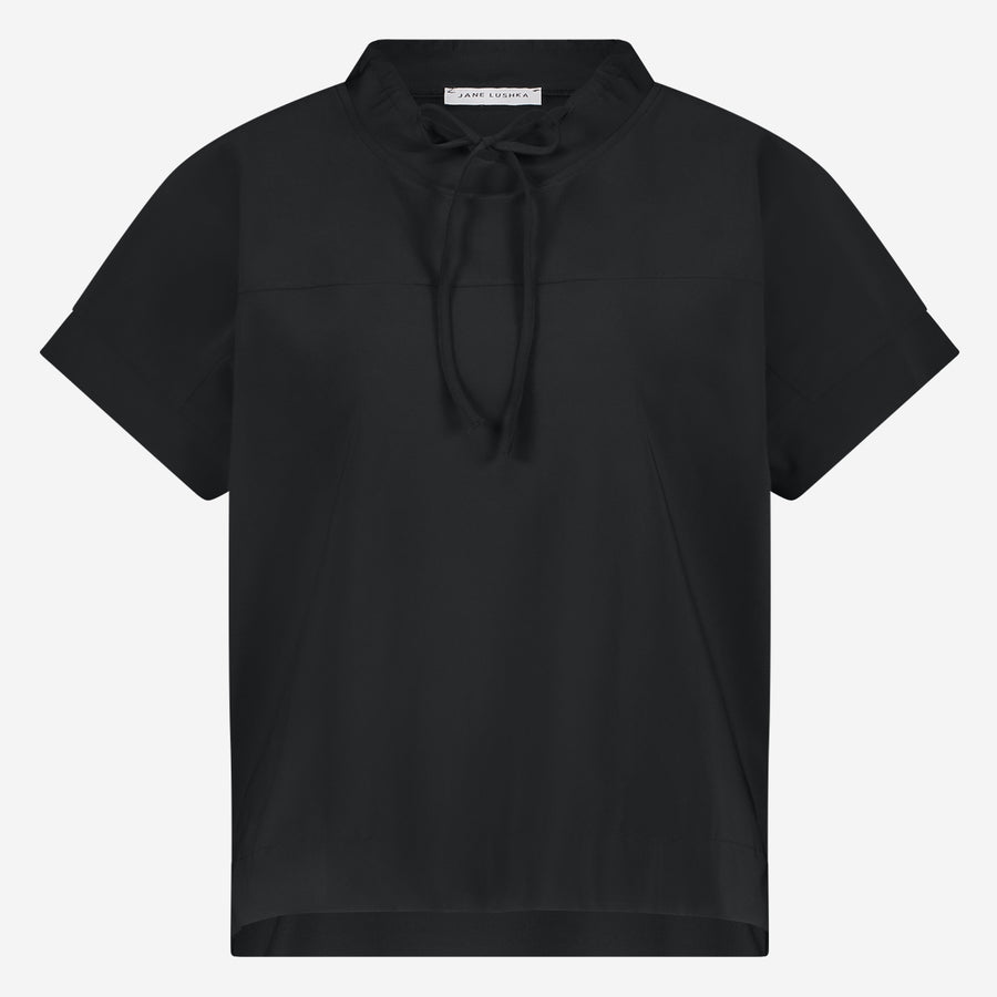 Lucca stretch technical jersey top | Black