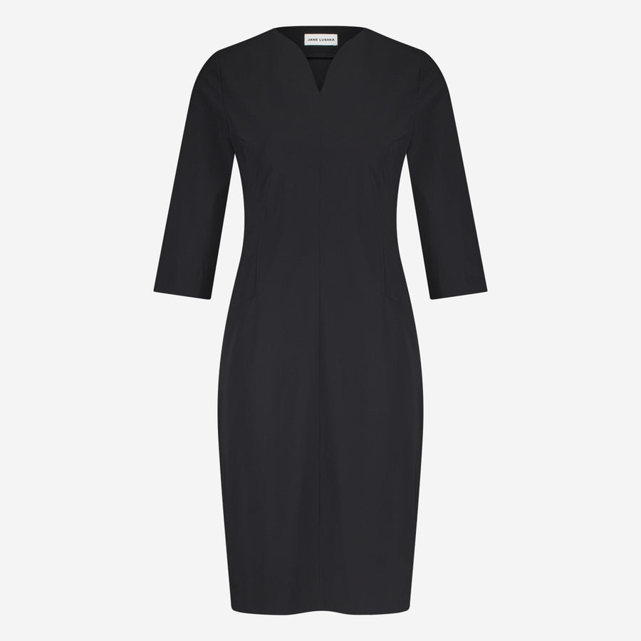 Martinas stretch technical jersey dress | Black