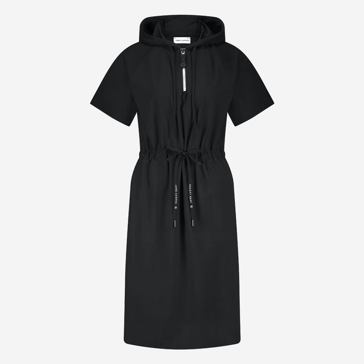 Evi stretch technical jersey dress | Black