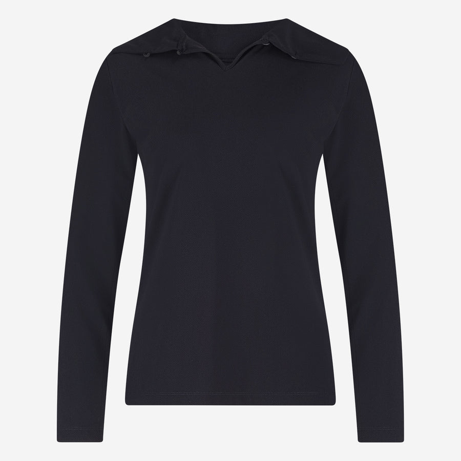 Hilary top brush tech jersey | Black