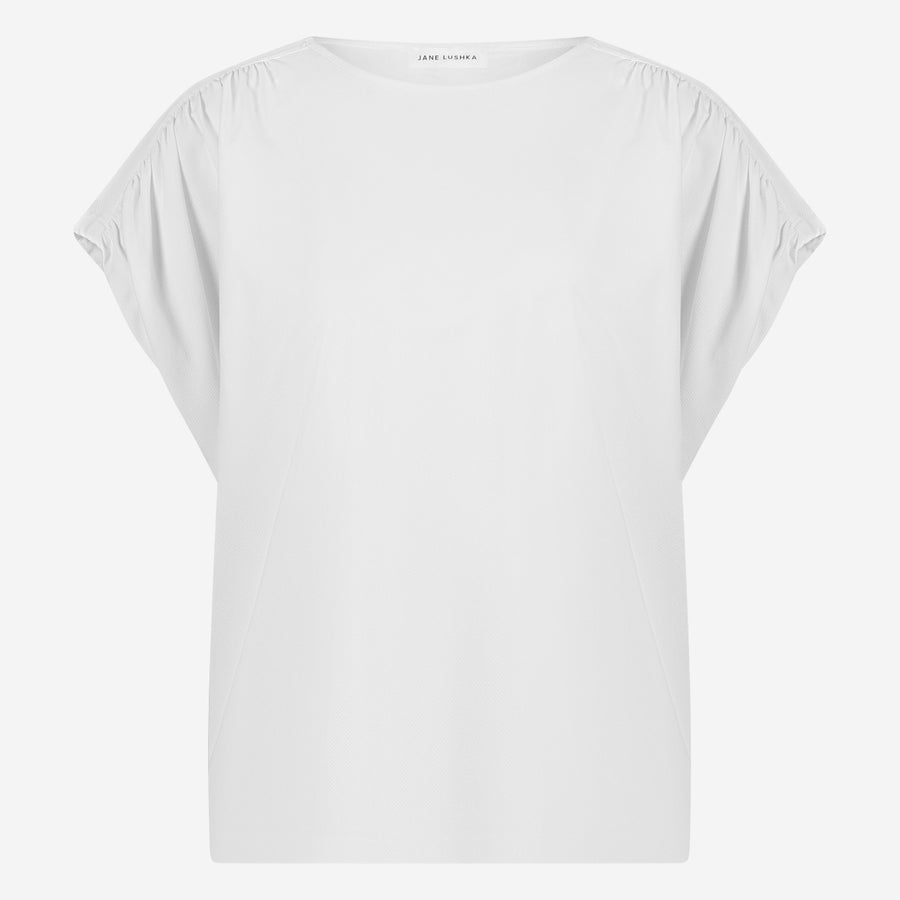 Britta structure technical jersey top | White