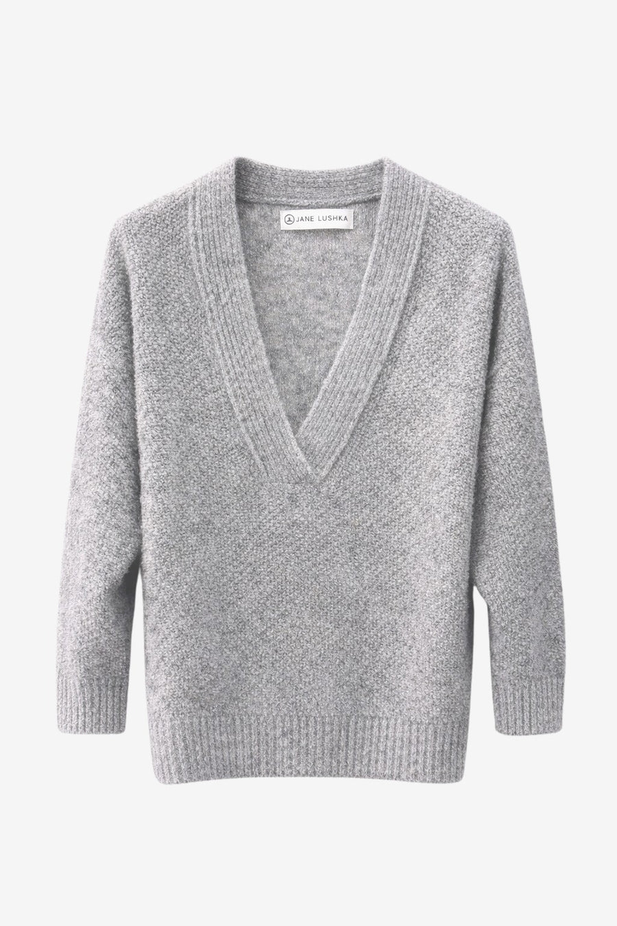 V-neck melange pullover 26553 | Grey