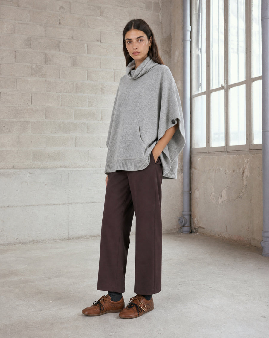 Dyed poncho NB98 | Medium Grey