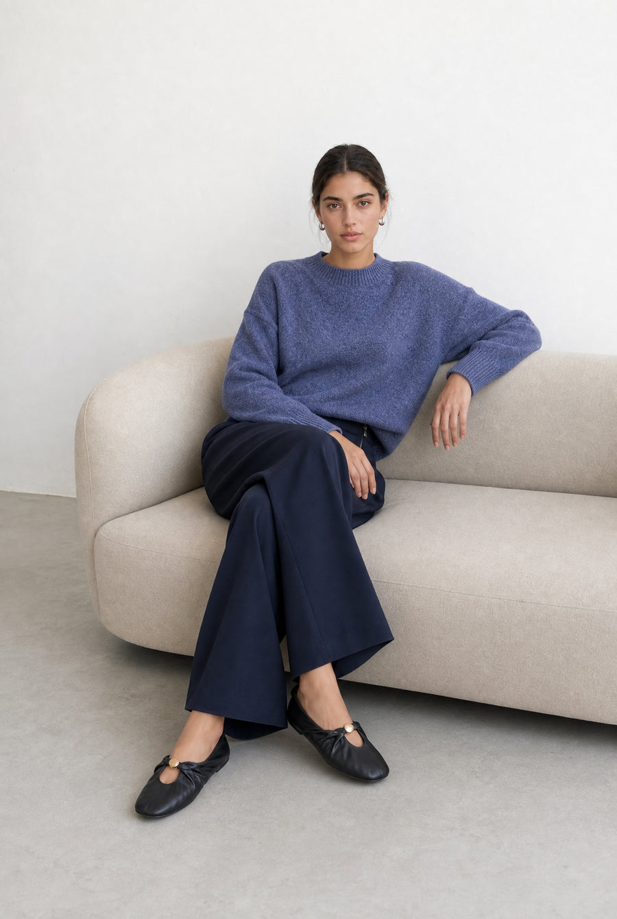 Velvety wool blend pullover
