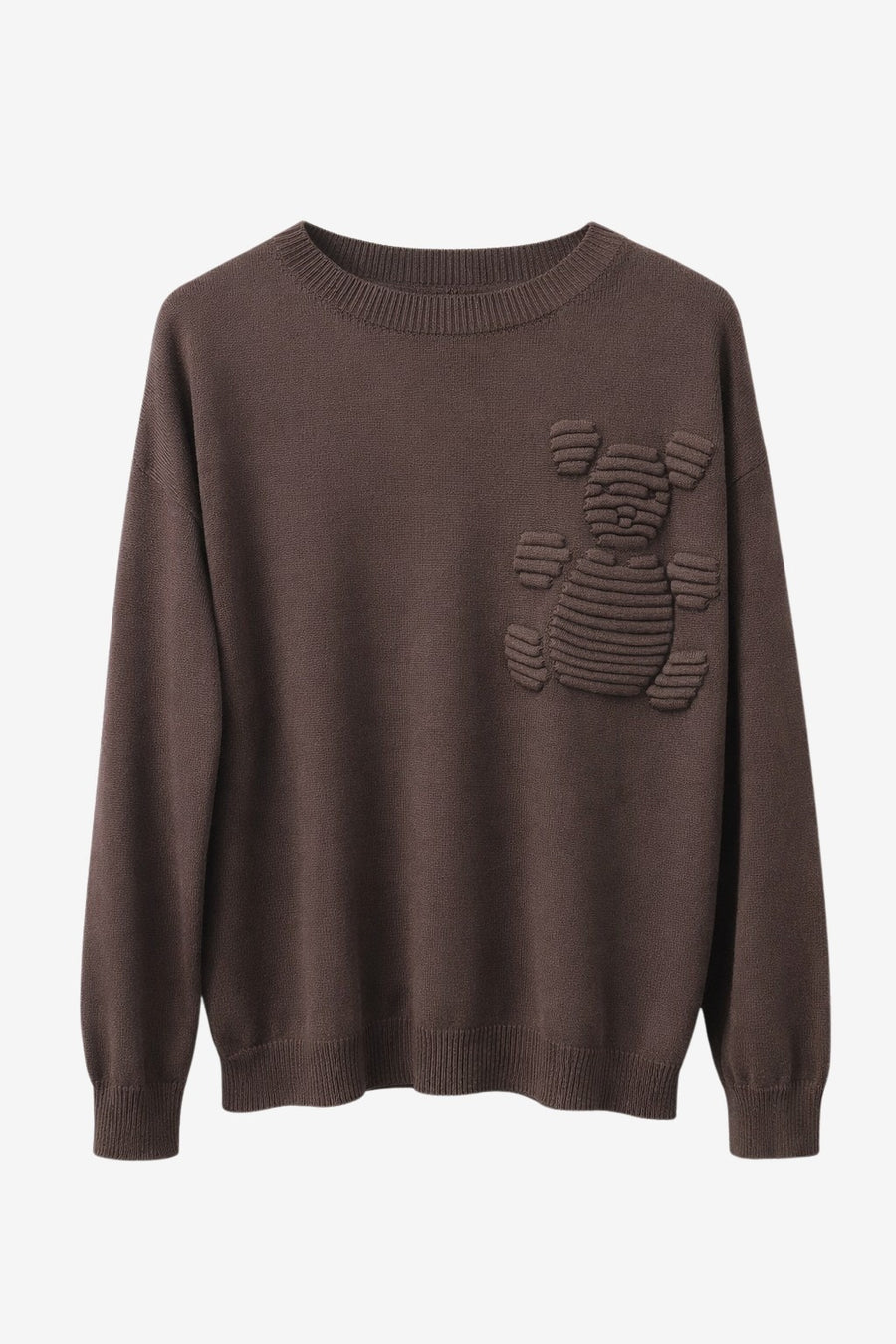 Pullover mit Bärenmotiv aus Viskosemischung 3040