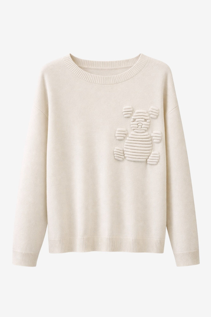 Pullover mit Bärenmotiv aus Viskosemischung 3040