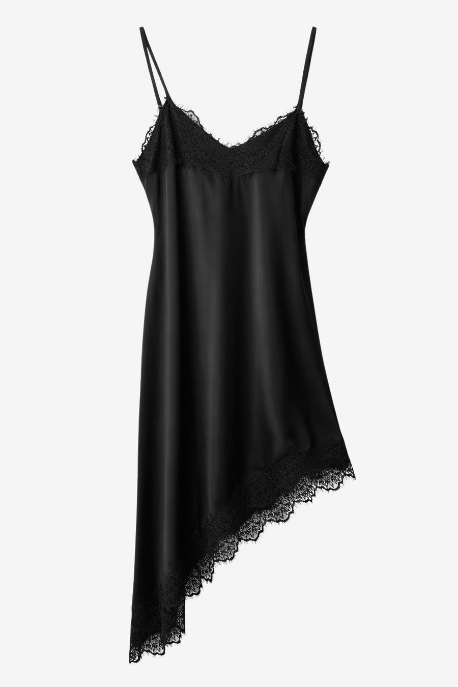 Zenia silk top whit lace trim