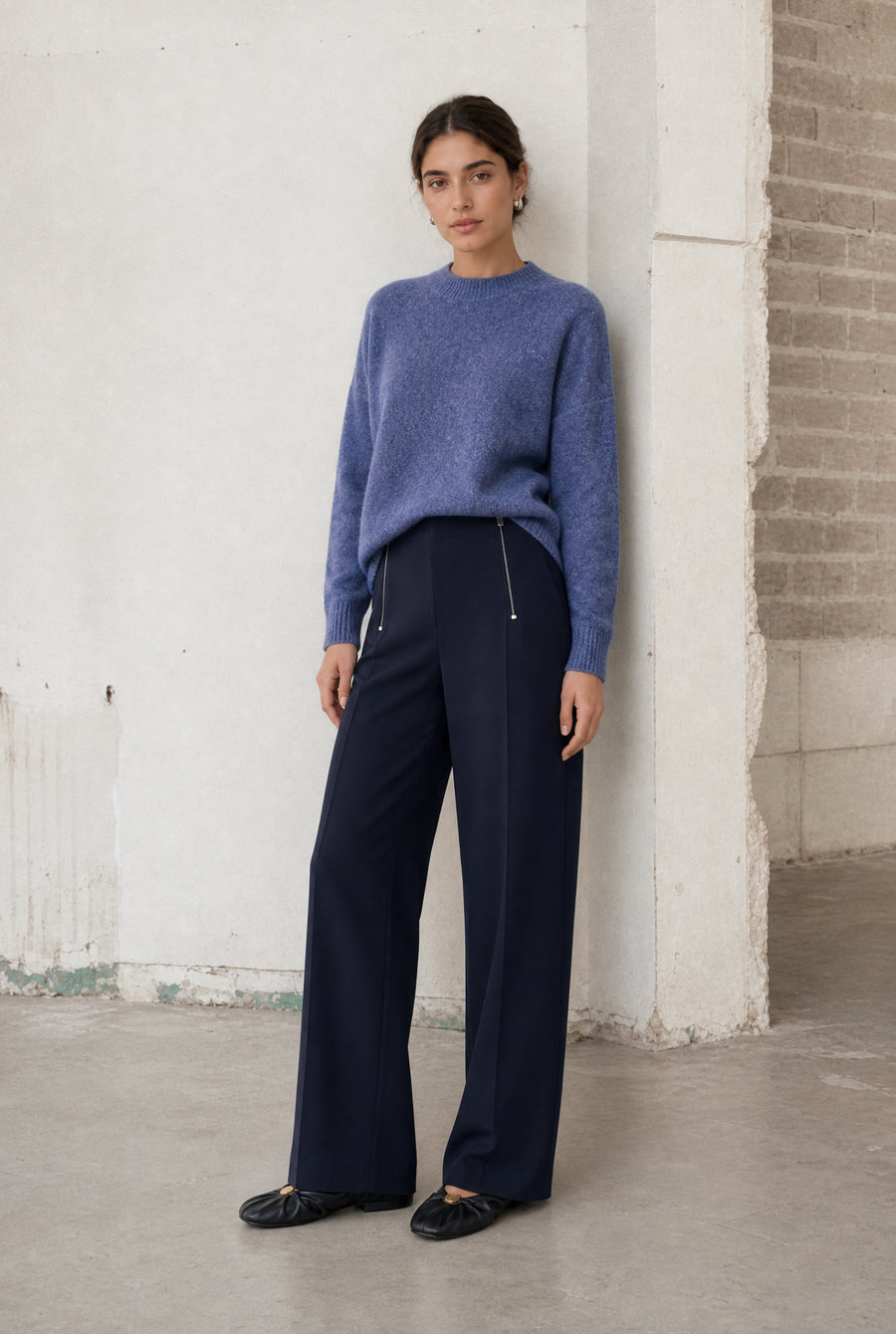 Velvety wool blend pullover