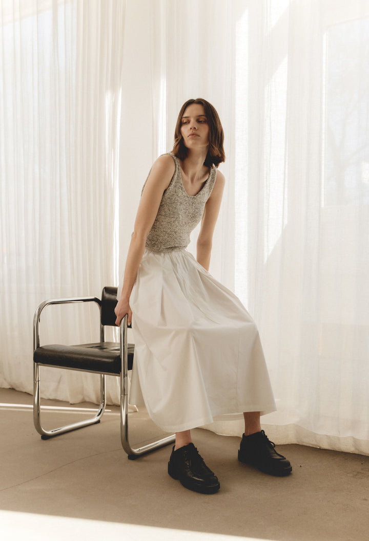 Poplin long skirt