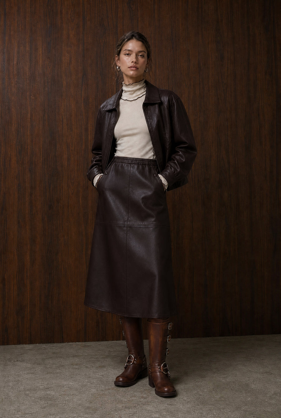 Elle eco leather skirt
