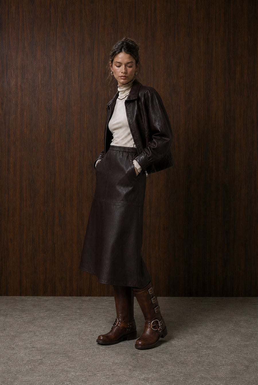 Elle eco leather skirt