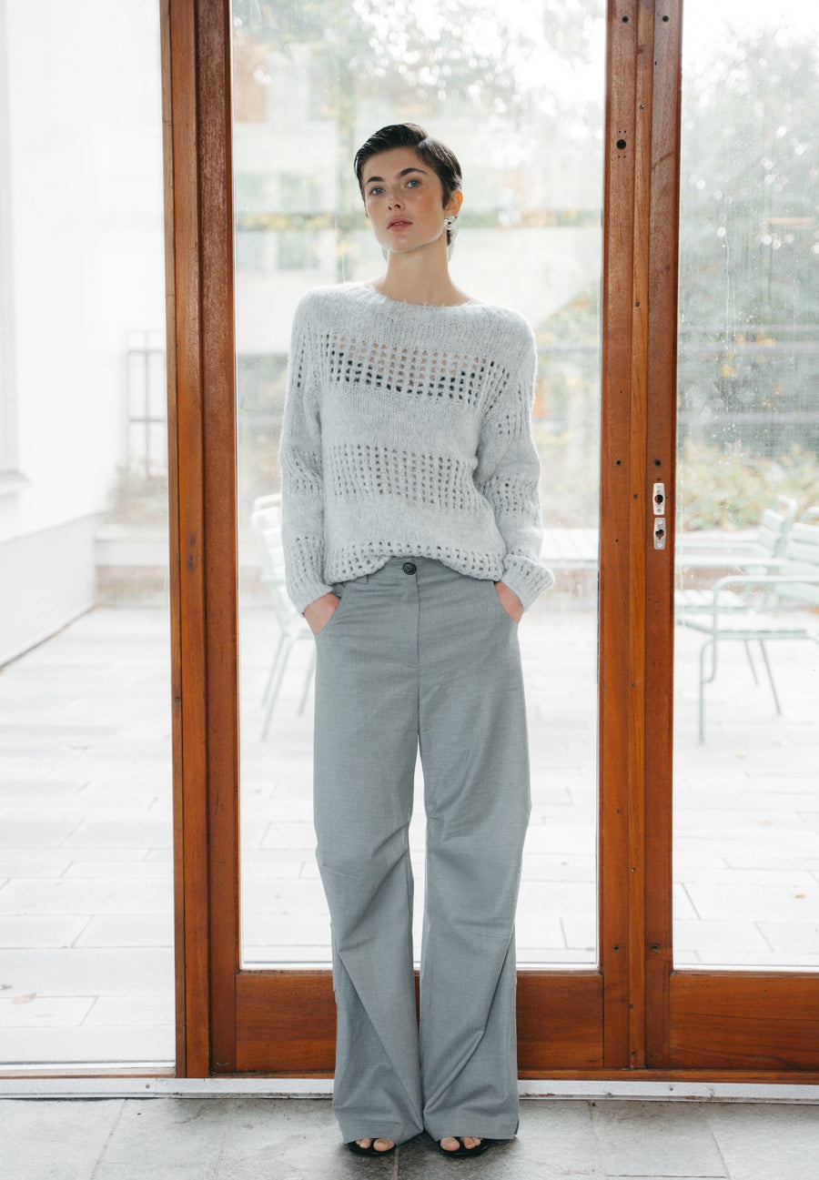 Shiny Pullover 1034 | Light Grey
