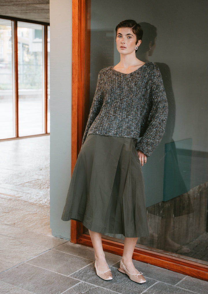 Shiny oversized pullover H20034 | Melange