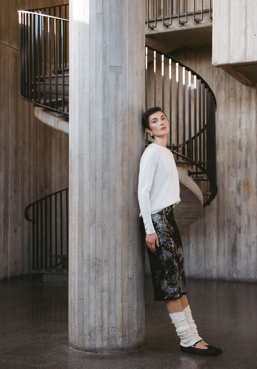 Dionisia sequins skirt | Black Silver